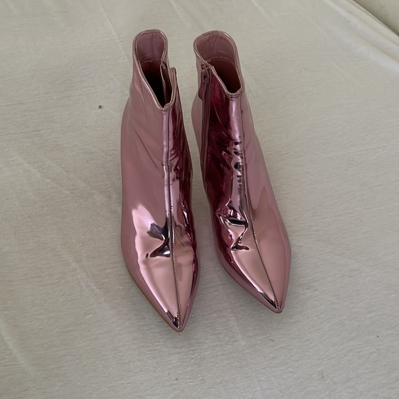 Pink Reflective Stiletto Booties - Picture 2 of 3